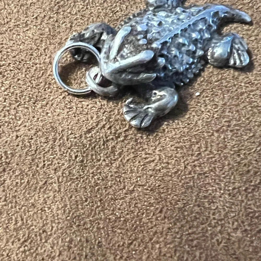Silver-Tone Horned Lizard Keychain Charm for Reptile Lovers